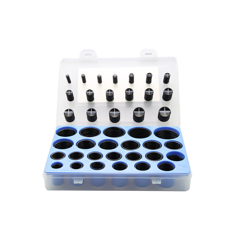Caja transparente negro NBR O-ring Kit de reparación para rojo amarillo azul aire acondicionado de automóviles de caucho butílico