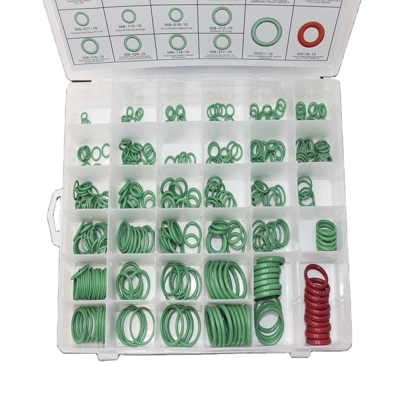 Color verde NBR Aire acondicionado para automóviles O-ring kits 270pcs 18 Tamaños Formato de dibujo 3D/2D