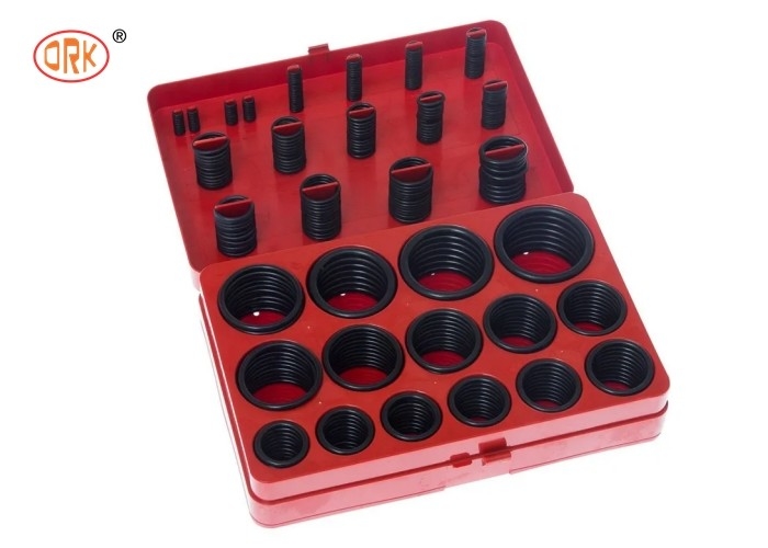 Buena resistencia al aceite Negro NBR 70 Shore Una caja de kit de anillo O para cilindro hidráulico de excavadora